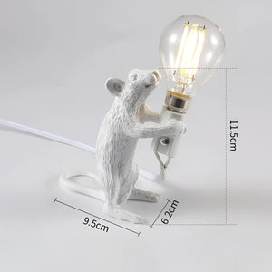 Gold Mouse Table Lamp Animal Shaped Desk Light Quirky Home Decor
