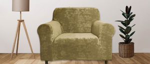 Floral Pattern Velvet Stretch Slipcover - Comes in 3 Sizes & 4 Colors!