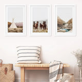 Native American Desert Landscape. Wall Art Set of 3 Prints