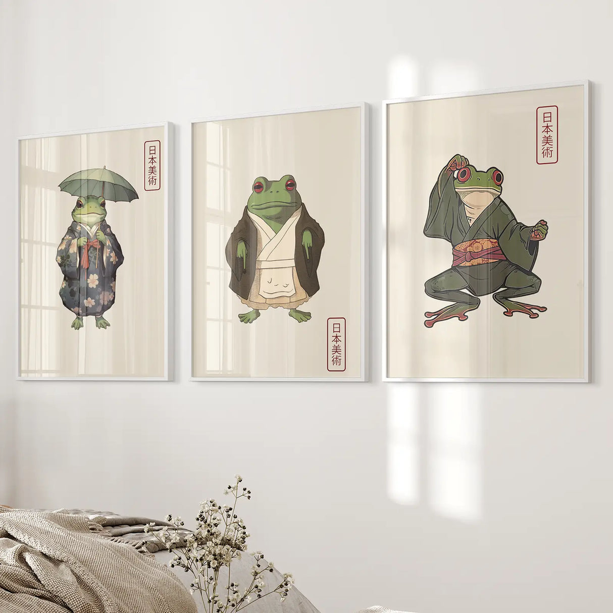 Matsumoto Hoji Frog Wall Art Prints Decor Set