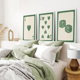 Set of 3 Piece Vintage Green Beige Cards