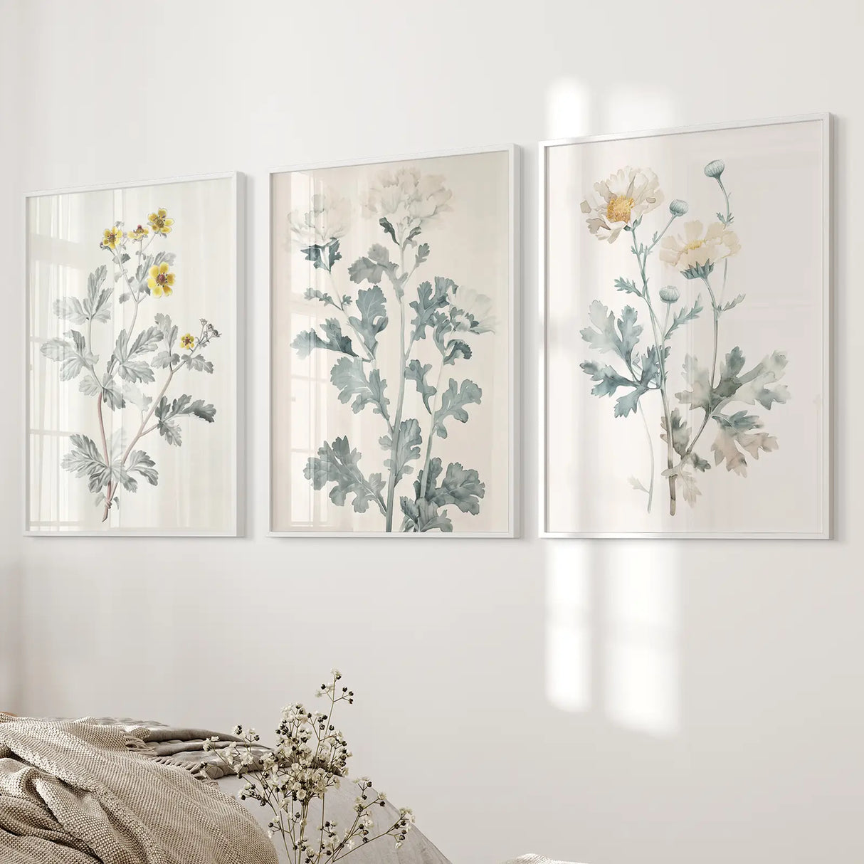 Meadow Flower Watercolor Wall Art Poster Set