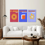 Maximalist Style Set of 3 Posters. Travel Theme