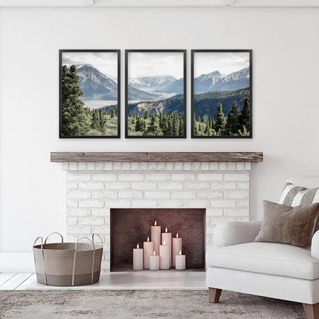 Kluane National Park Wilderness Nature Triptych. Mountains Prints