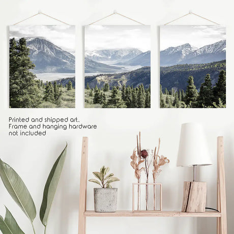 Kluane National Park Wilderness Nature Triptych. Mountains Prints