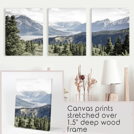 Kluane National Park Wilderness Nature Triptych. Mountains Prints