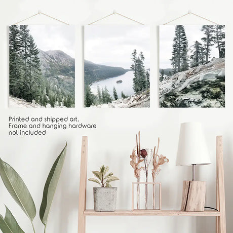 Lake Tahoe, Sierra Nevada. 3 Piece Wall Art