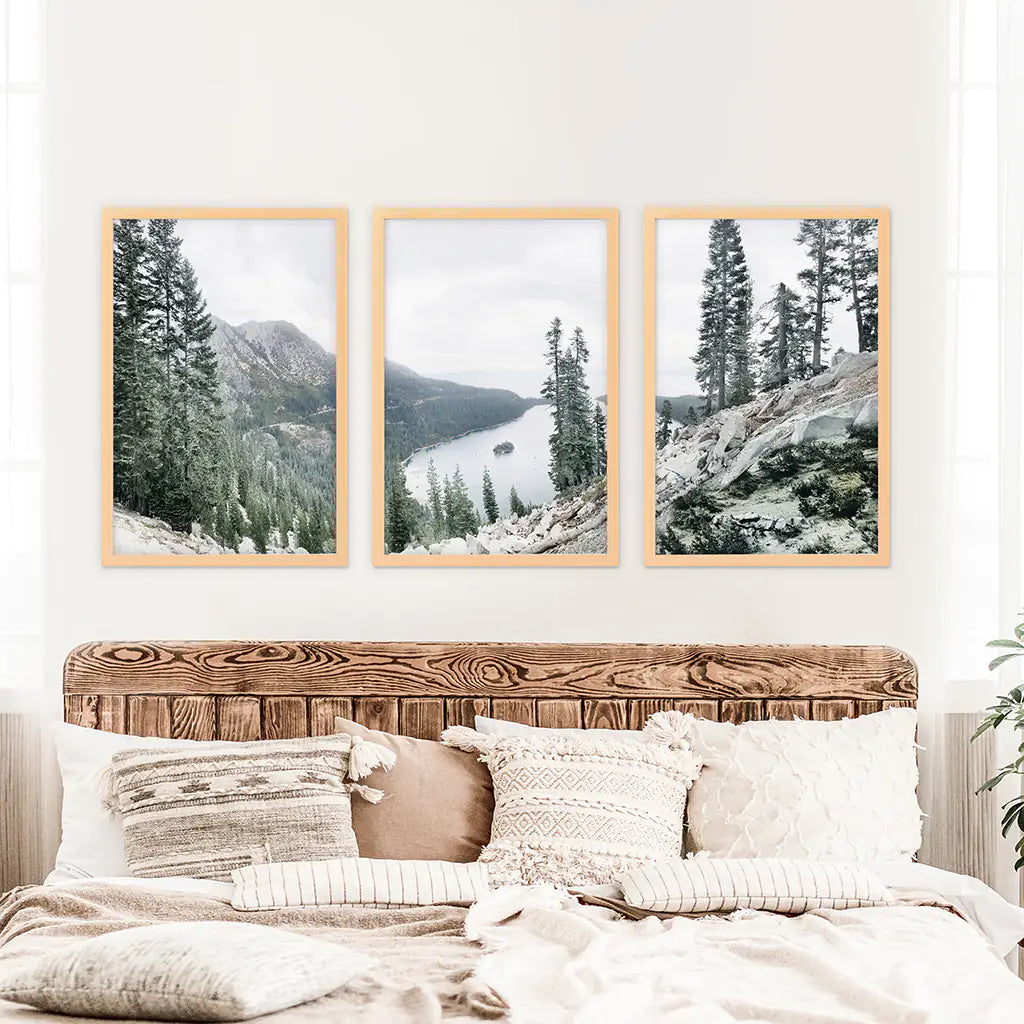 Lake Tahoe, Sierra Nevada. 3 Piece Wall Art