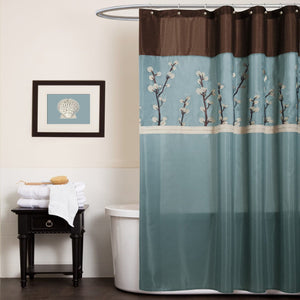 Cocoa Shower Curtain 72" x 72" in Blue_Brown
