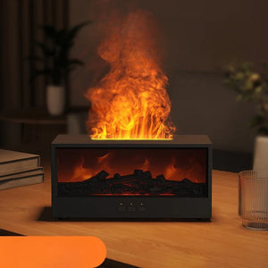 USB-Powered Fireplace Air Freshener with LED Flame Effect for Home & Office