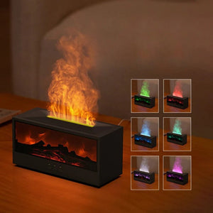 USB-Powered Fireplace Air Freshener with LED Flame Effect for Home & Office
