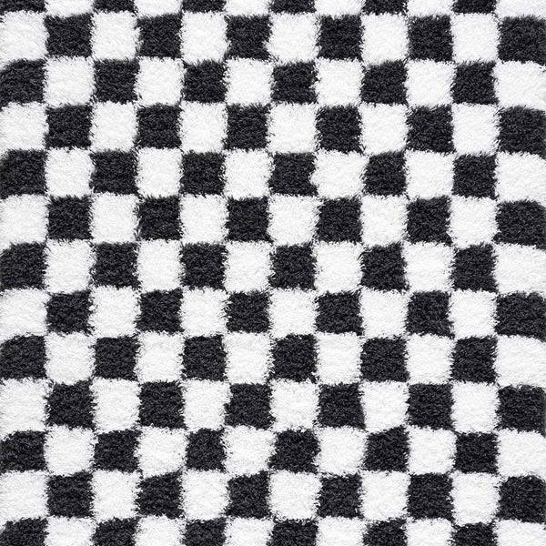 Atira Black & White Checkered Area Rug