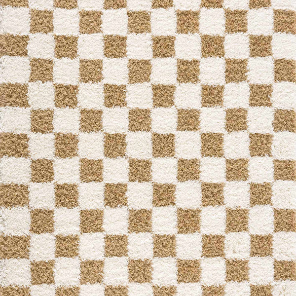 Atira Mustard Checkered Area Rug