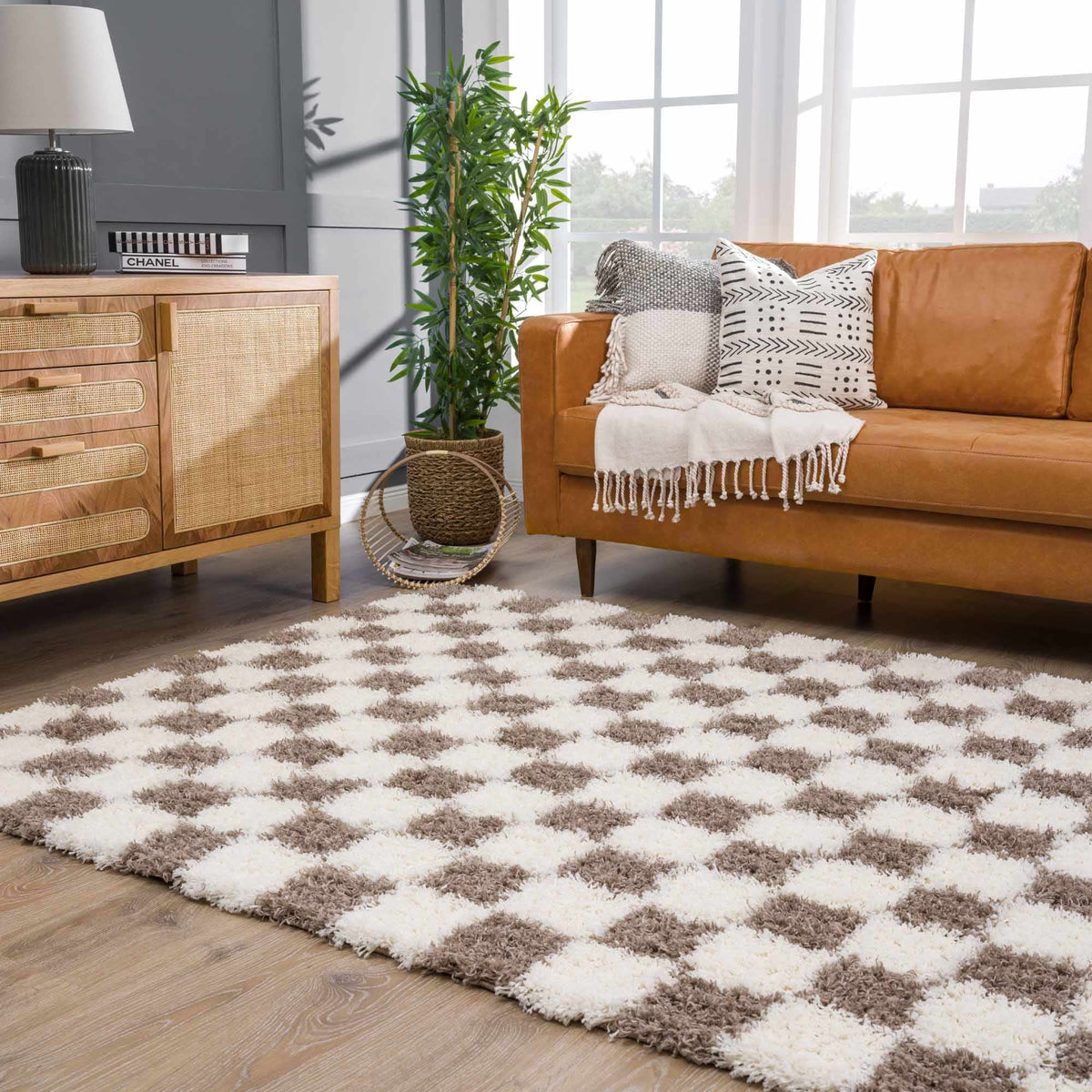 Boutique Rugs Atira Brown Checkered Area Rug - view 11