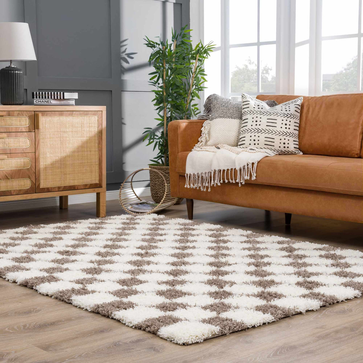 Boutique Rugs Atira Brown Checkered Area Rug - view 17