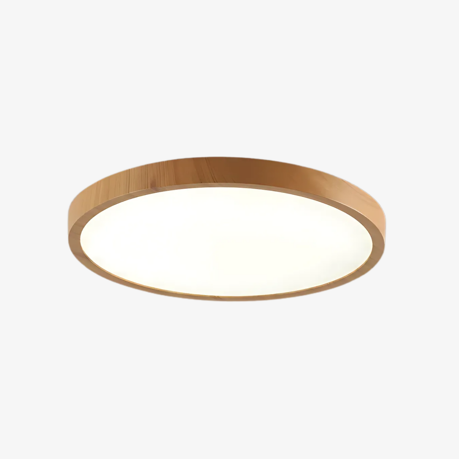 Ultra-Thin Flush Mount Ceiling Light with Wood Frame – LED Indoor Lighting for Modern Interiors