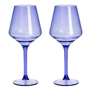 Saint Tropez Acrylic Stemmed Wine Glassware, Set of 2