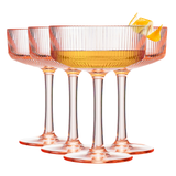 Madrid Acrylic Champagne Coupe Cocktail Glassware, Set of 4