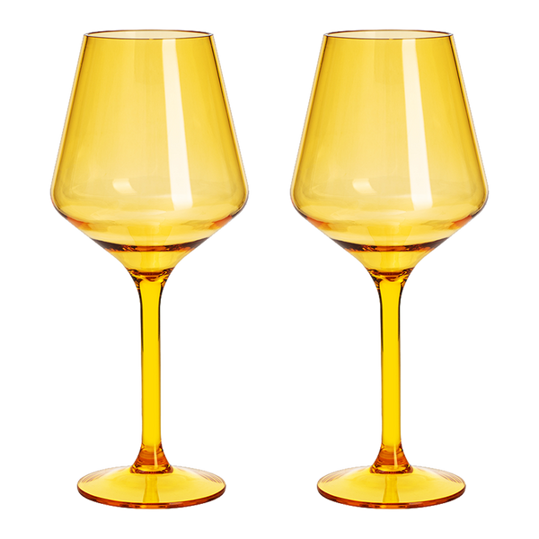 Saint Tropez Acrylic Stemmed Wine Glassware, Set of 2