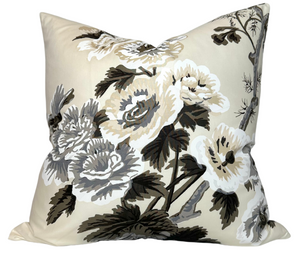 Pyne Hollyhock Pillow Cover in Charcoal