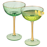 Bellissimo Crystal Champagne Coupe Cocktail Glassware, Set of 2