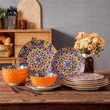 Simi 12 Piece Dinnerware Set with Front-Only Pattern