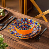 Simi 12 Piece Dinnerware Set with Front-Only Pattern