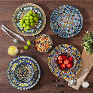 Simi 18 Piece Dinnerware Set with Double-Sided Bowls