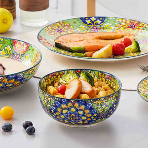 Simi 24 Piece Dinnerware Set with Double-Sided Bowls