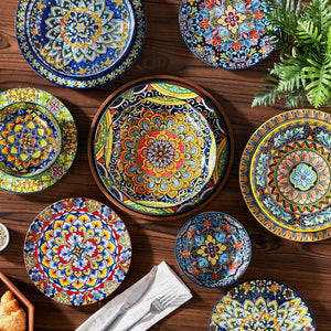 Simi 24 Piece Dinnerware Set with Double-Sided Bowls