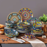Simi 24 Piece Dinnerware Set with Double-Sided Bowls
