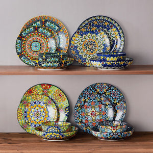 Simi 24 Piece Dinnerware Set with Double-Sided Bowls