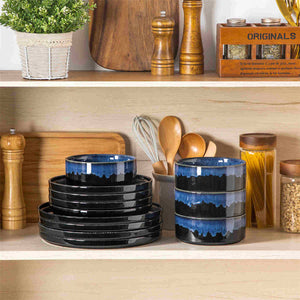 Starry Straight-Edge 12 Piece Dinnerware Set