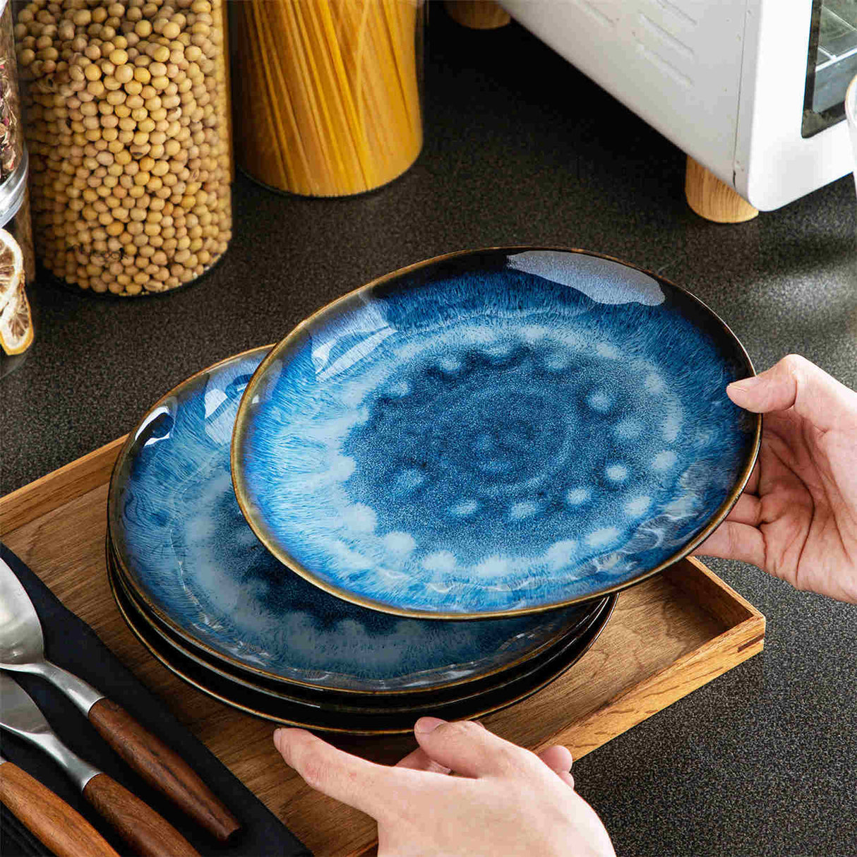 Starry Salad Plates Set of 4
