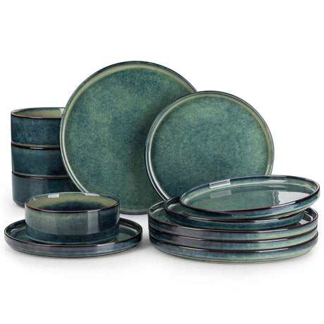 Starry Straight-Edge 12 Piece Dinnerware Set