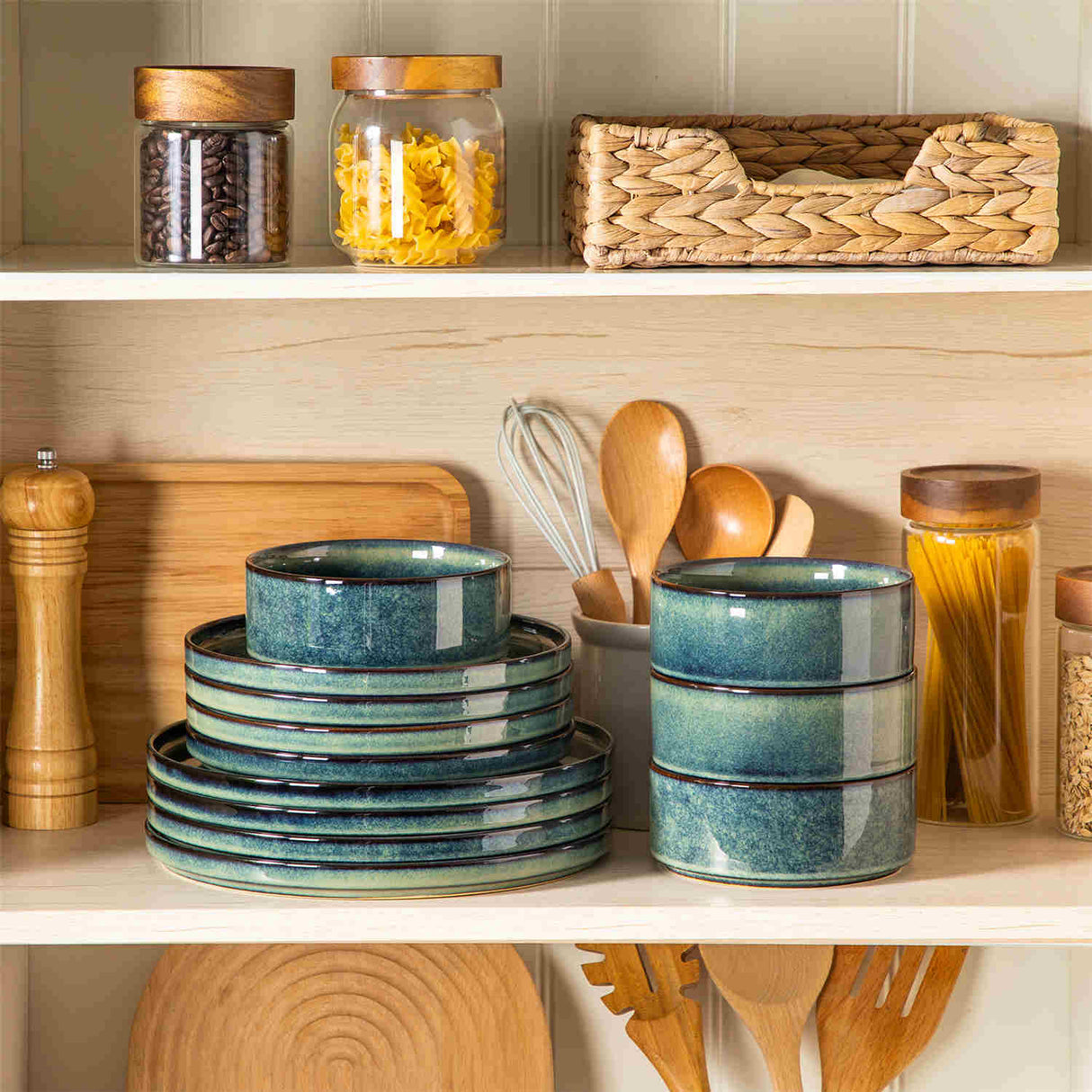 Starry Straight-Edge 12 Piece Dinnerware Set