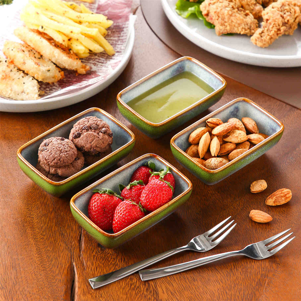 Stern Rectangular Dipping Bowls Set of 4