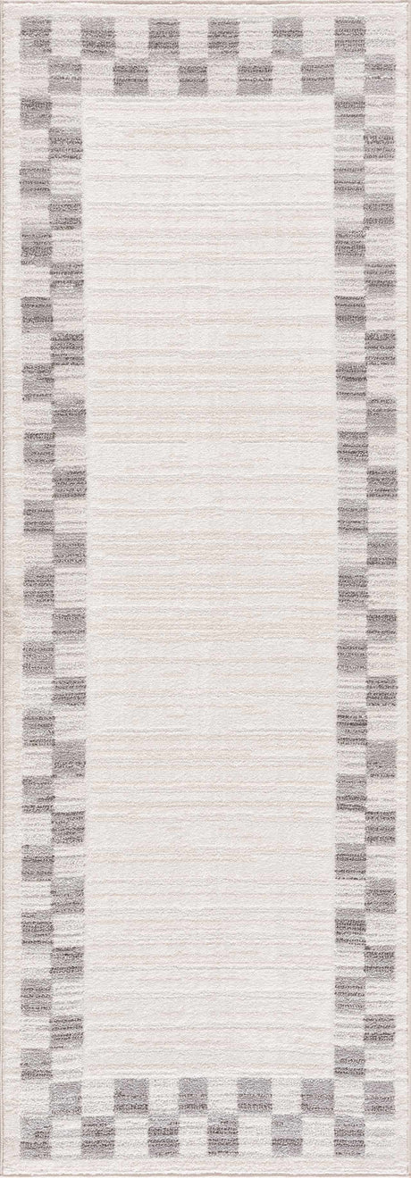 Azrika Gray Checkered Washable Rug - Clearance