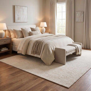 Finial Beige Wool Area Rug