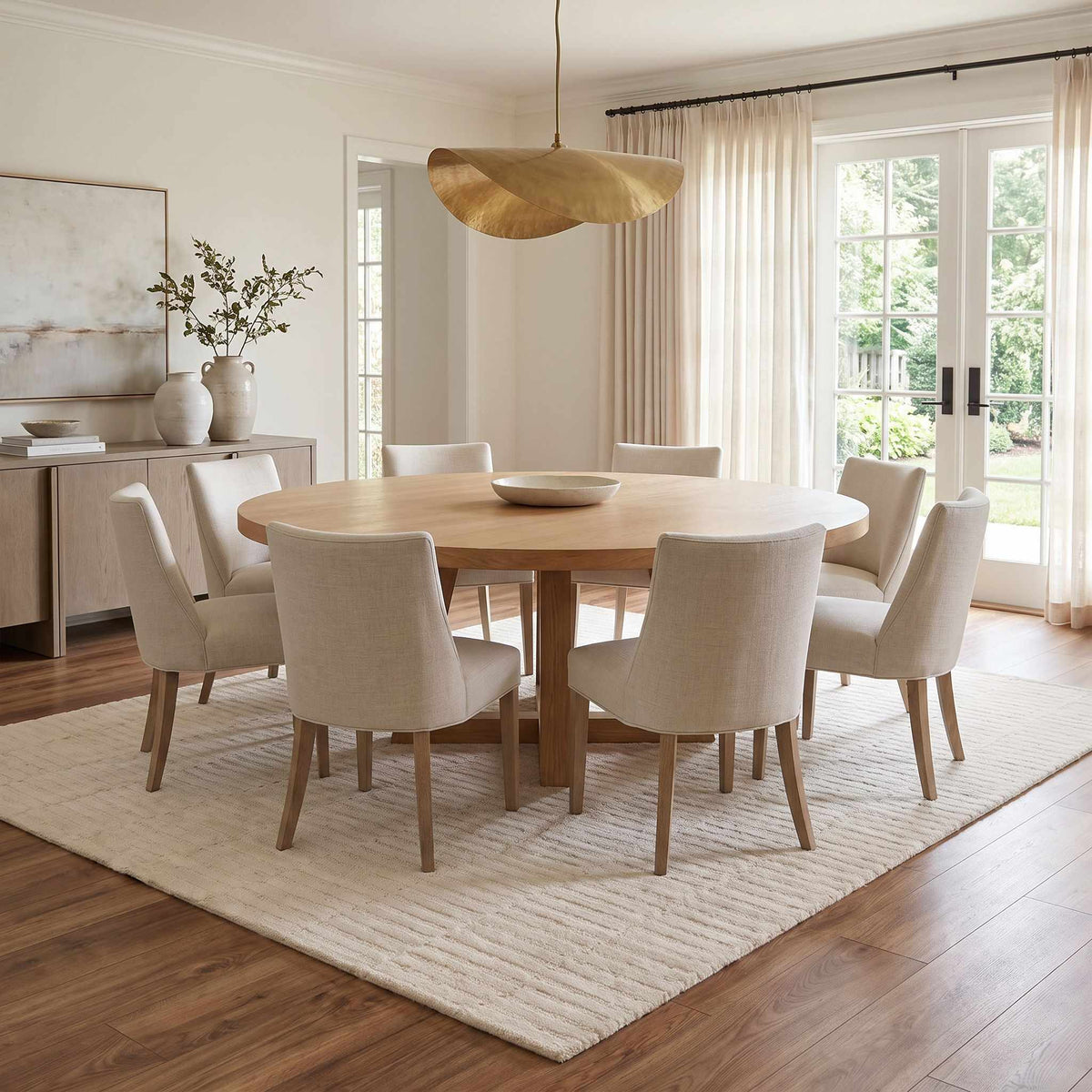 Finial Beige Wool Area Rug