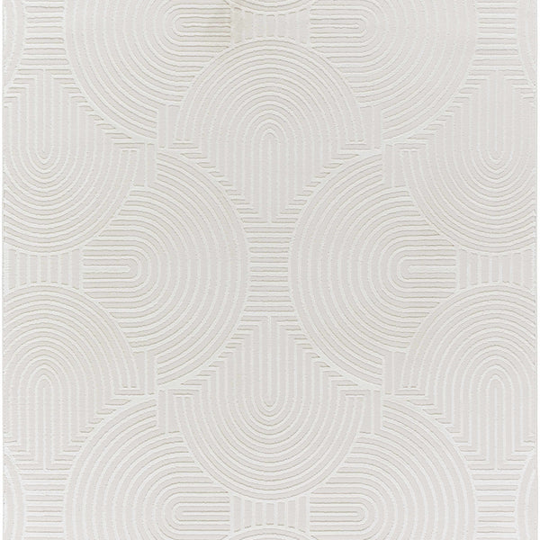 Aucoin Cream 3D Rainbow Washable Area Rug