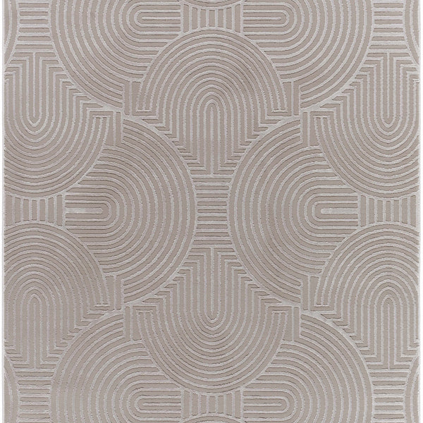Aucoin Taupe 3D Rainbow Washable Area Rug