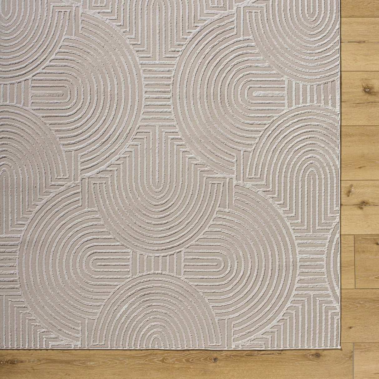 Aucoin Taupe 3D Rainbow Washable Area Rug