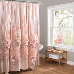 Serena Shower Curtain 72" x 72" Soft Brushed Poly with Ruching