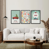 Holiday Nursery Christmas Set of 3 Wall Prints