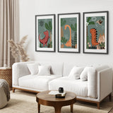 Green Dinosaur Nursery Decor Kids Room Wall Art