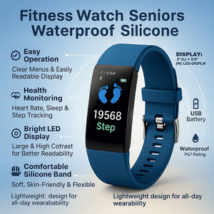 Fitness Tracker Watch with Heart Rate and Step Counter