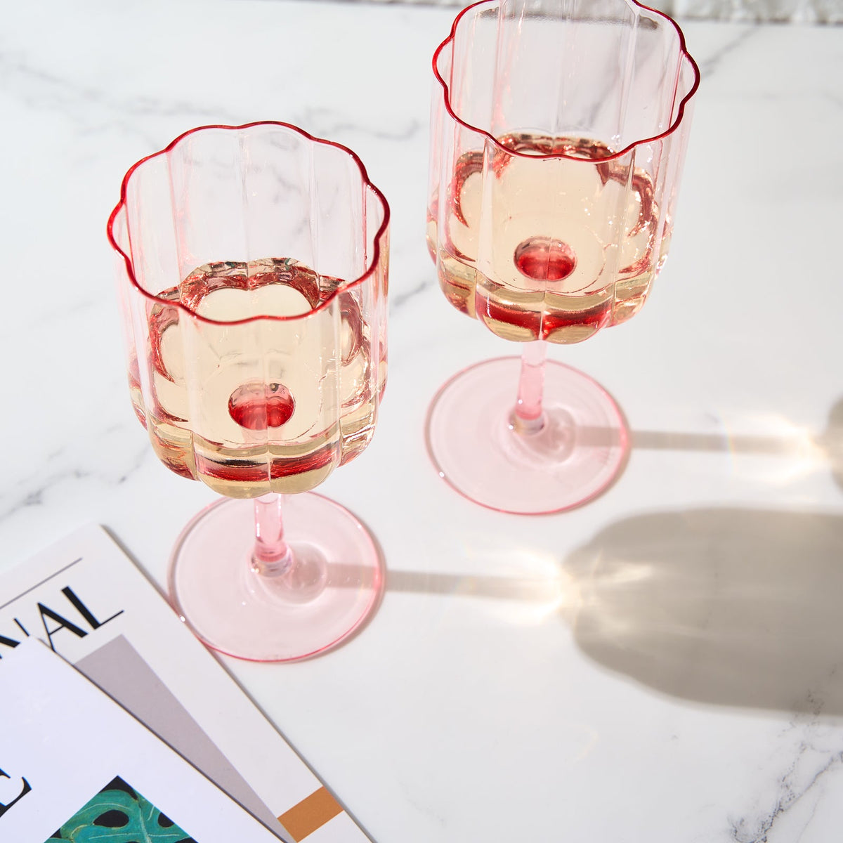 Khen Site Flower Stemmed Wine Glassware - view 6