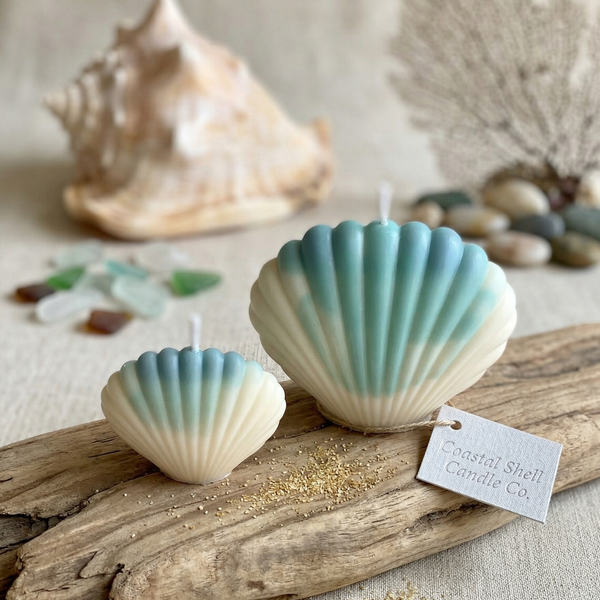 Shell Candle | Handmade Coastal Decor