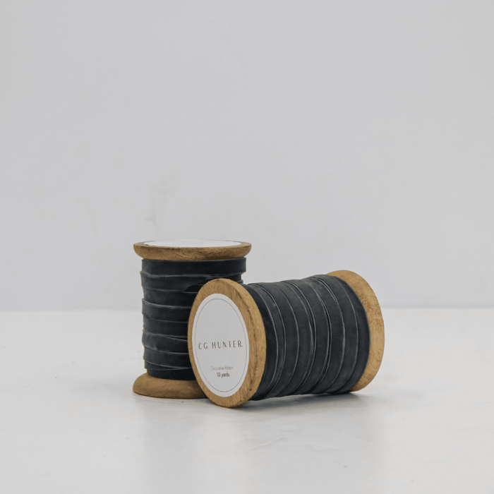 Narrow Hand Dyed Velvet Ribbon Dark Grey